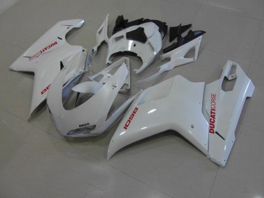 Ducati 848 1098 1198 2007-2014 - Bianco Perla con Rosso Decalcomanie