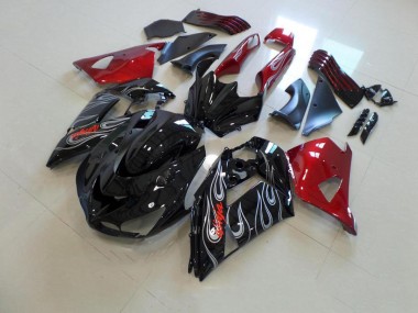 Kawasaki ZX14R ZZR 1400 2006-2011 - Nero Nd Rosso Argento Fiamma