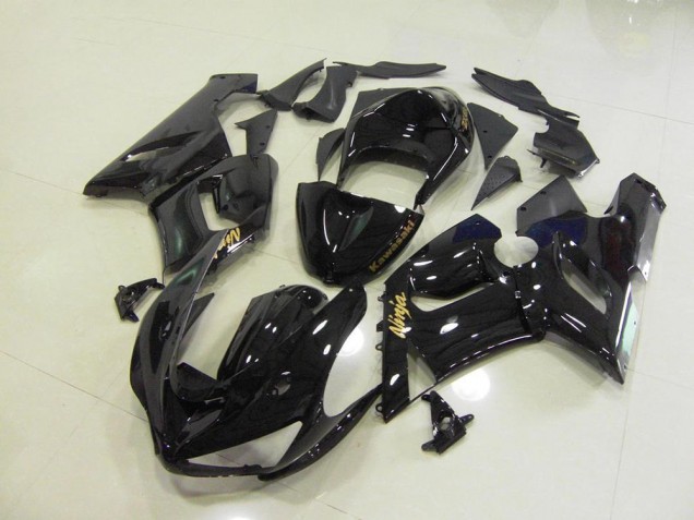 Kawasaki ZX6R 2005-2006 - Lucido Nero Oro Decalcomanie